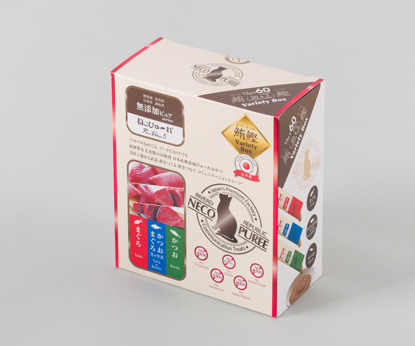 
                  
                    ねこぴゅ～れ 無添加ピュア PureValue5 Variety Box 鮪鰹 <まぐろ/かつお/まぐろかつお> 60本
                  
                