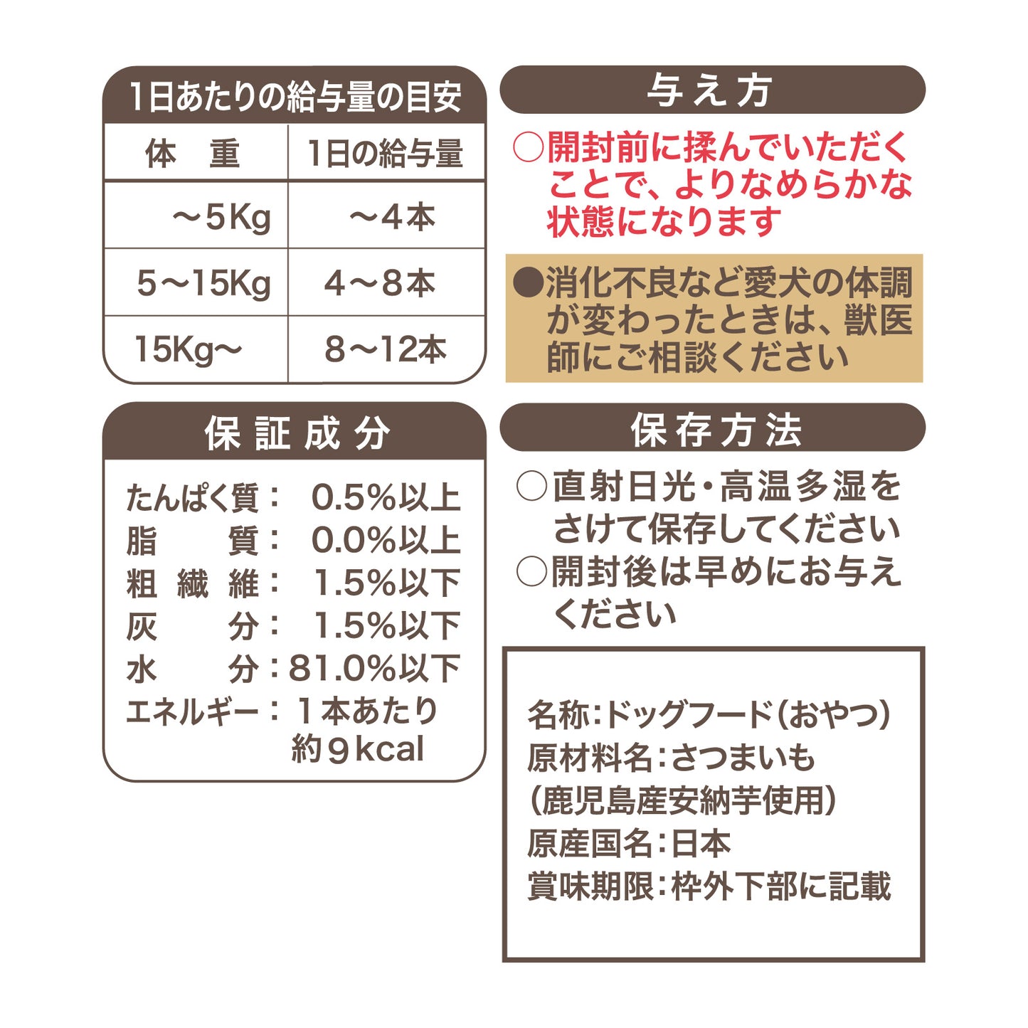 
                  
                    いぬぴゅ～れ 無添加スマートトリーツ 安納芋 鹿児島産 4本
                  
                